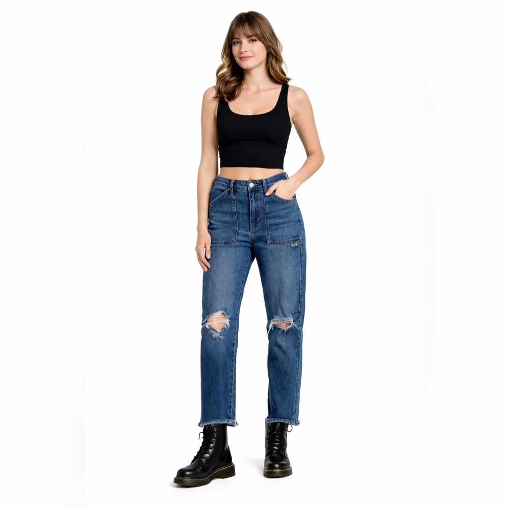 Cello High Waisted Distressed Mom Jeans 26 Y2K